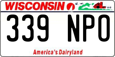 WI license plate 339NPO