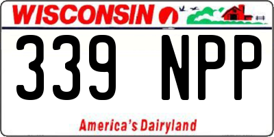 WI license plate 339NPP