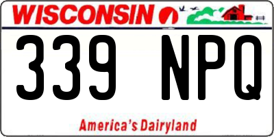WI license plate 339NPQ