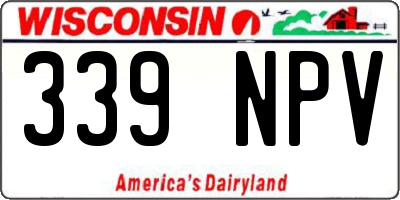 WI license plate 339NPV