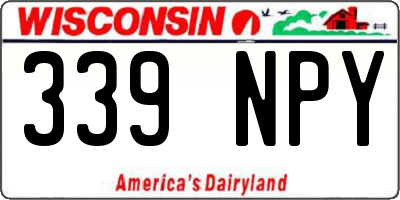 WI license plate 339NPY