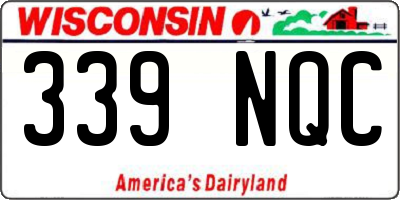 WI license plate 339NQC