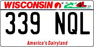 WI license plate 339NQL