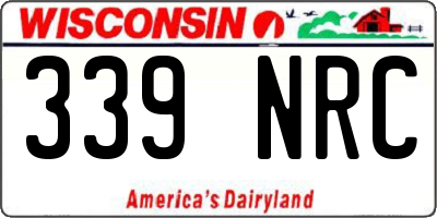 WI license plate 339NRC