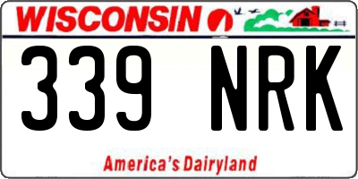 WI license plate 339NRK