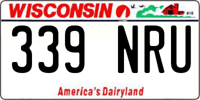 WI license plate 339NRU