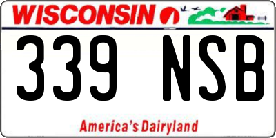 WI license plate 339NSB