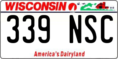 WI license plate 339NSC