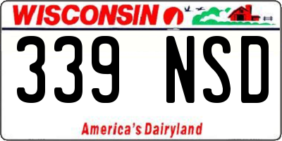 WI license plate 339NSD