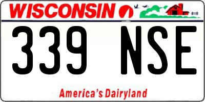 WI license plate 339NSE