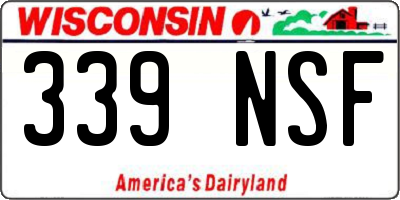 WI license plate 339NSF