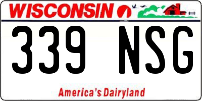 WI license plate 339NSG