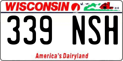 WI license plate 339NSH