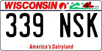 WI license plate 339NSK