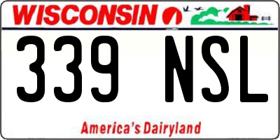 WI license plate 339NSL