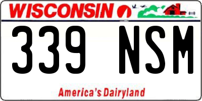 WI license plate 339NSM