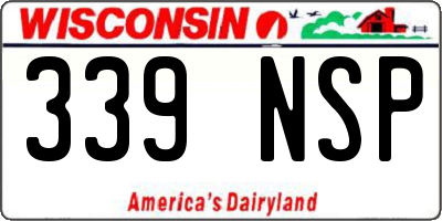 WI license plate 339NSP