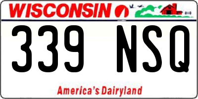 WI license plate 339NSQ