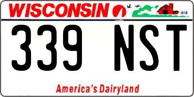 WI license plate 339NST