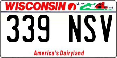 WI license plate 339NSV