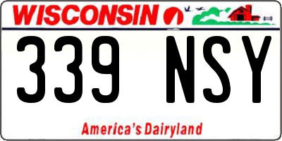 WI license plate 339NSY