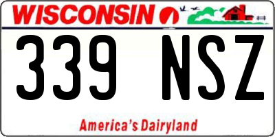 WI license plate 339NSZ