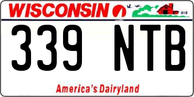 WI license plate 339NTB
