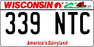WI license plate 339NTC