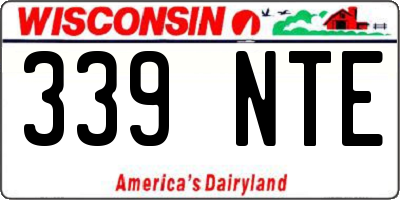WI license plate 339NTE