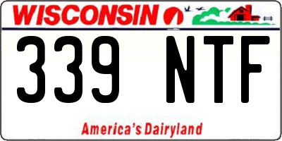 WI license plate 339NTF