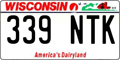 WI license plate 339NTK