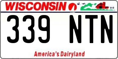 WI license plate 339NTN