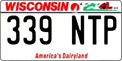 WI license plate 339NTP