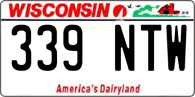 WI license plate 339NTW