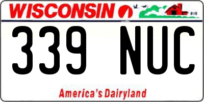 WI license plate 339NUC