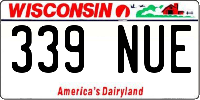 WI license plate 339NUE