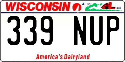 WI license plate 339NUP