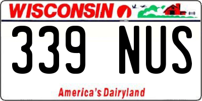 WI license plate 339NUS