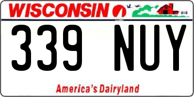 WI license plate 339NUY