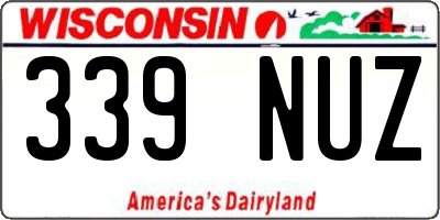 WI license plate 339NUZ