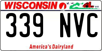 WI license plate 339NVC