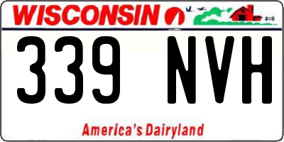 WI license plate 339NVH