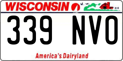 WI license plate 339NVO