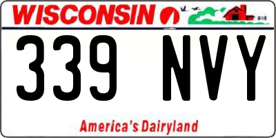 WI license plate 339NVY