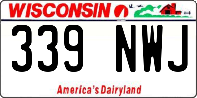 WI license plate 339NWJ