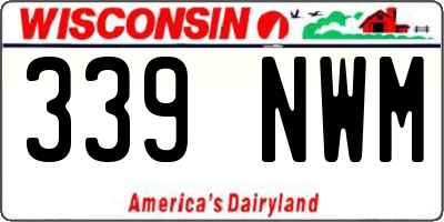 WI license plate 339NWM