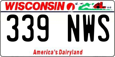 WI license plate 339NWS