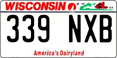 WI license plate 339NXB