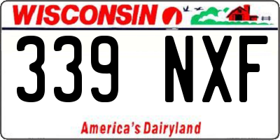 WI license plate 339NXF