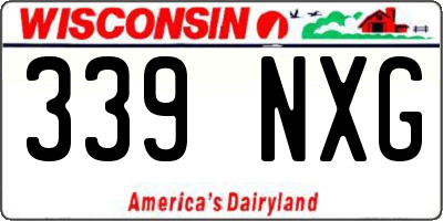 WI license plate 339NXG